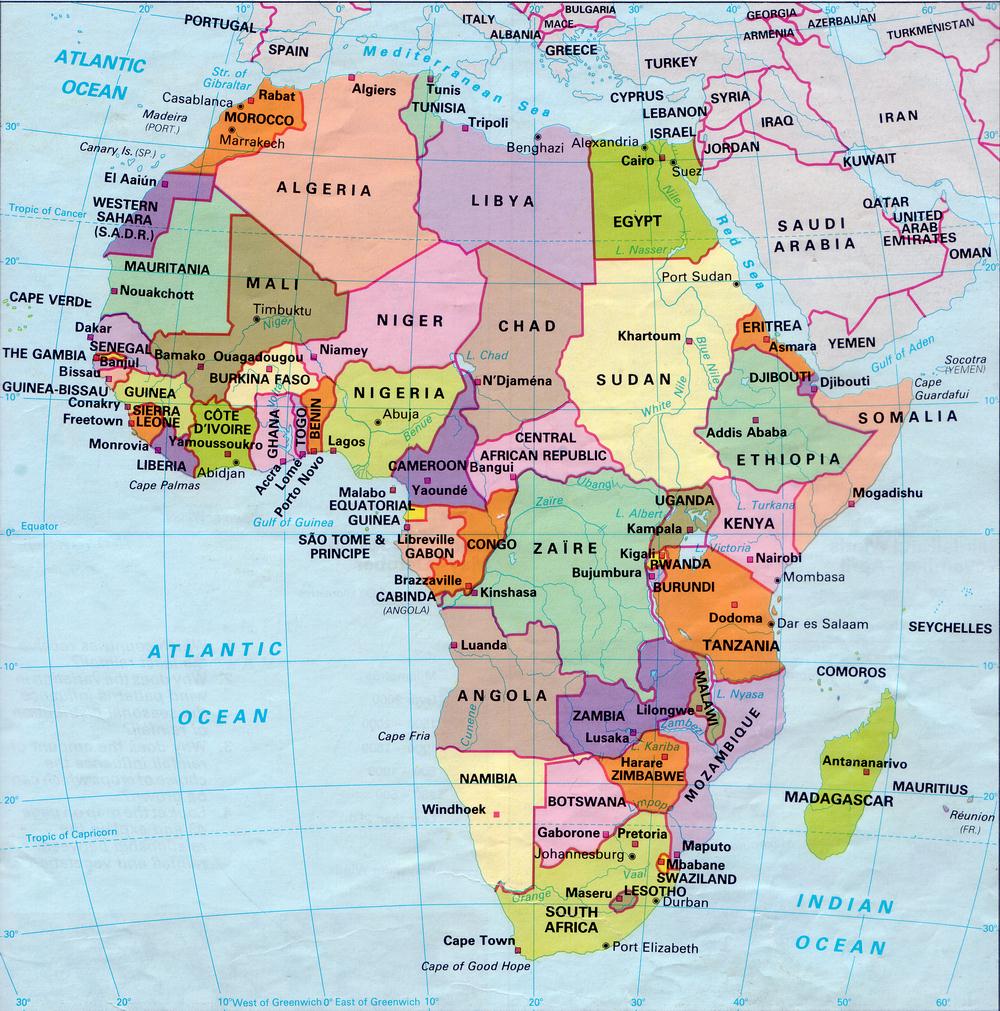 Online Maps Africa Map With Capitals Online Maps Africa Map With Capitals