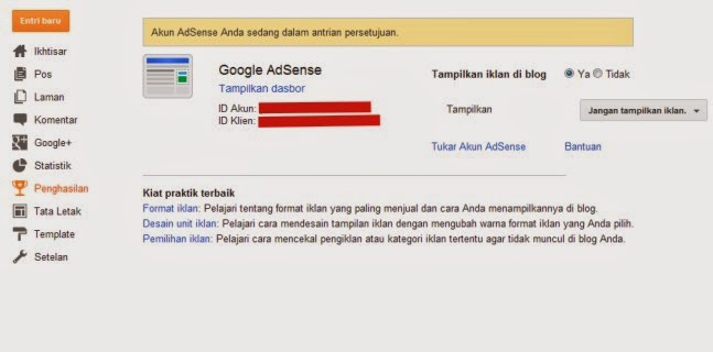 cara daftar adsense