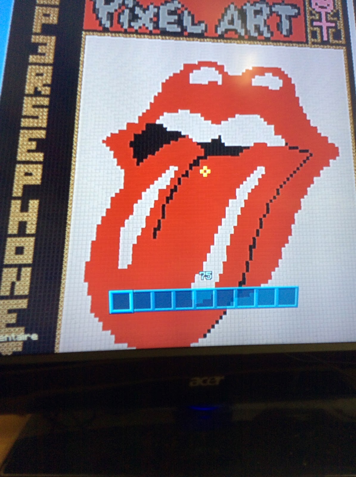 Passion Pixel art: Pixel art Rolling Stone dedicace