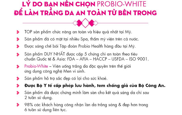 Lý do nên sử dụng thuốc uống làm đẹp da Probio White Lý do nên sử dụng thuốc uống làm đẹp da Probio White