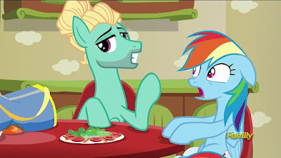 Zephyr Breeze comes on to Rainbow Dash