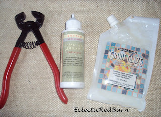 mosaic tools, sealer, grout, snippers