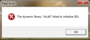 The dynamic library rld dll failed