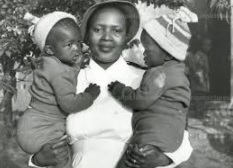 Zondeni Veronica Sobukwe wife of Robert Mangaliso Sobukwe and their twin boys Zondeni Veronica Sobukwe wife of Robert Mangaliso Sobukwe and their twin boys