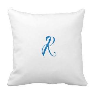 R monogram throw pillow