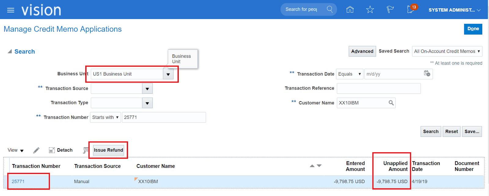 The Oracle Prodigy Creating a Manual Refund in Oracle Fusion Applications