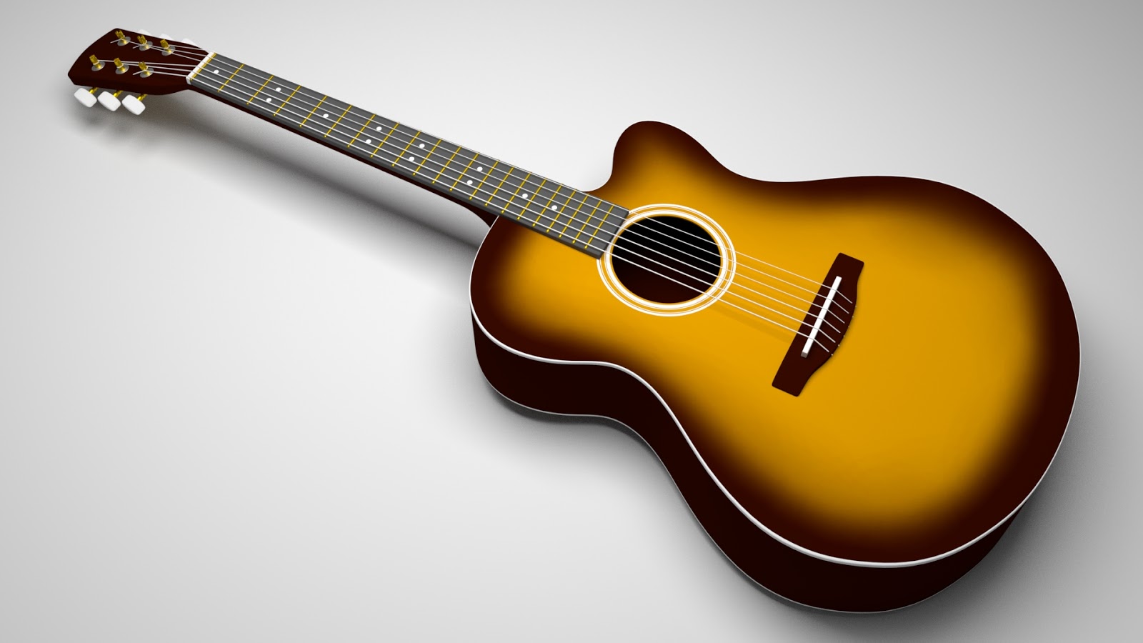 Free 3D Melody Acoustic Guitar .blend file