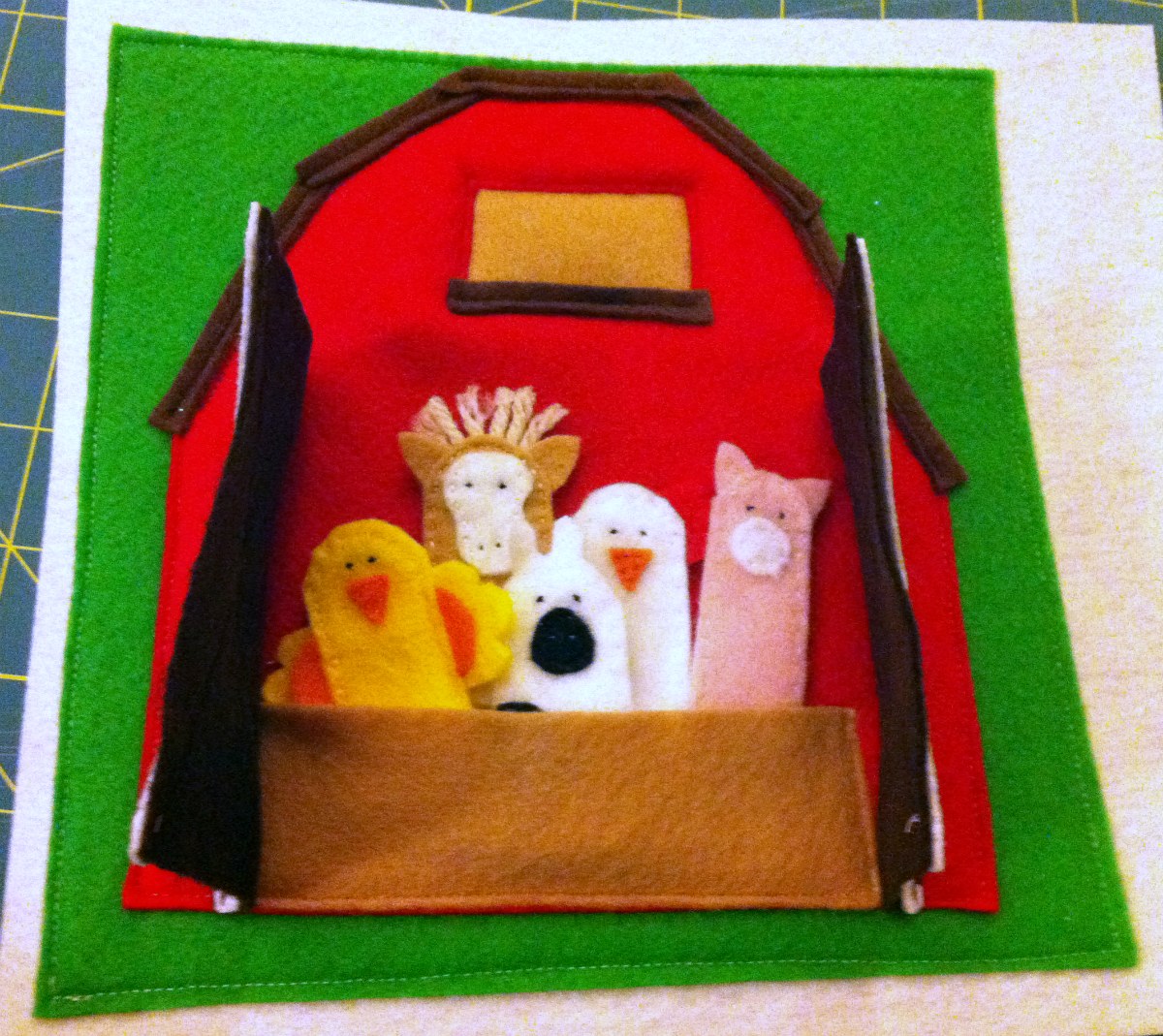 Testy yet trying Busy Book Barn and Finger Puppet Animals Page