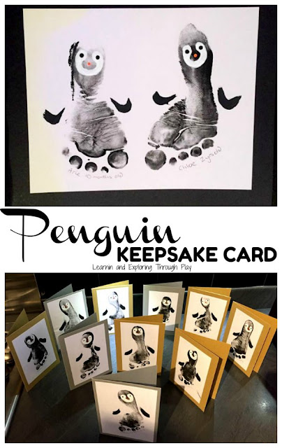 Penguin Keepsake Foot Print Cards