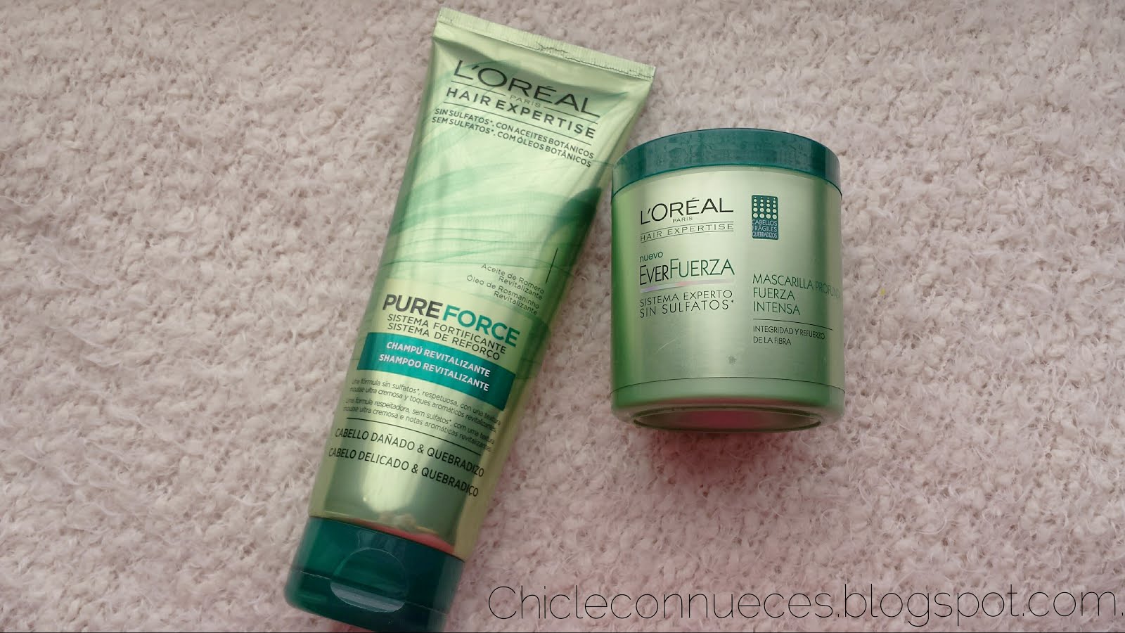 L'oreal Hair Expertise: Champú y mascarilla EverFuerza Chicle&Nueces