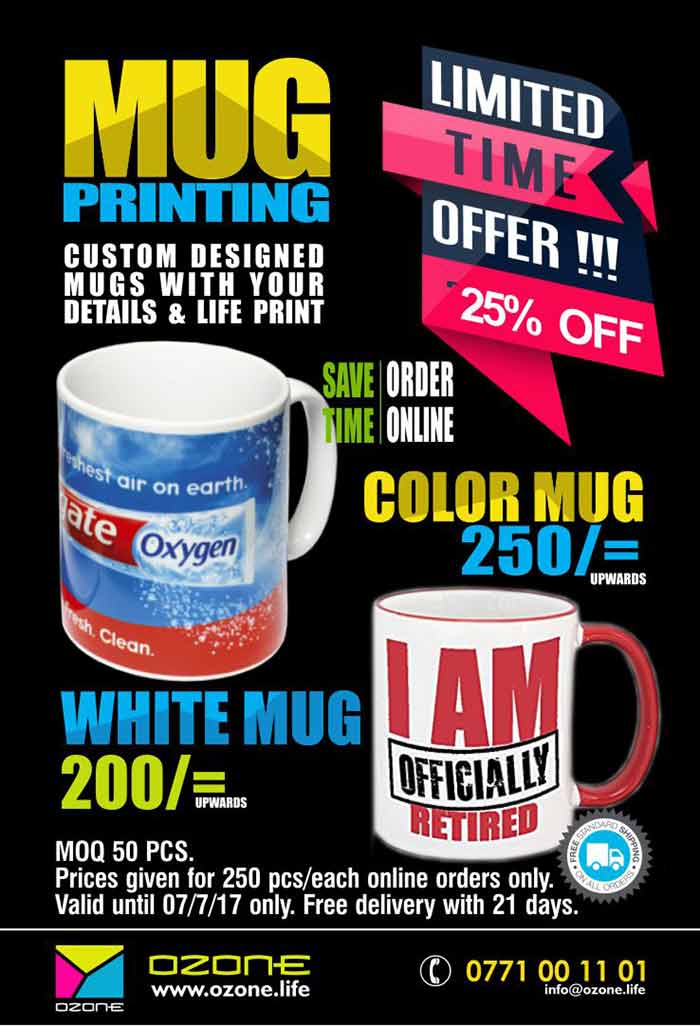 Ozone Branding Bulk mug Printing Special offer Valid until 07/7