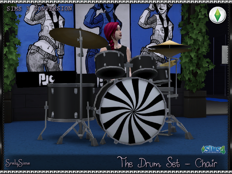 Sims 4 CC's The Best Drum Set Chair by SrslySims