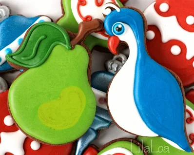 partridge and pear sugar cookie decorating