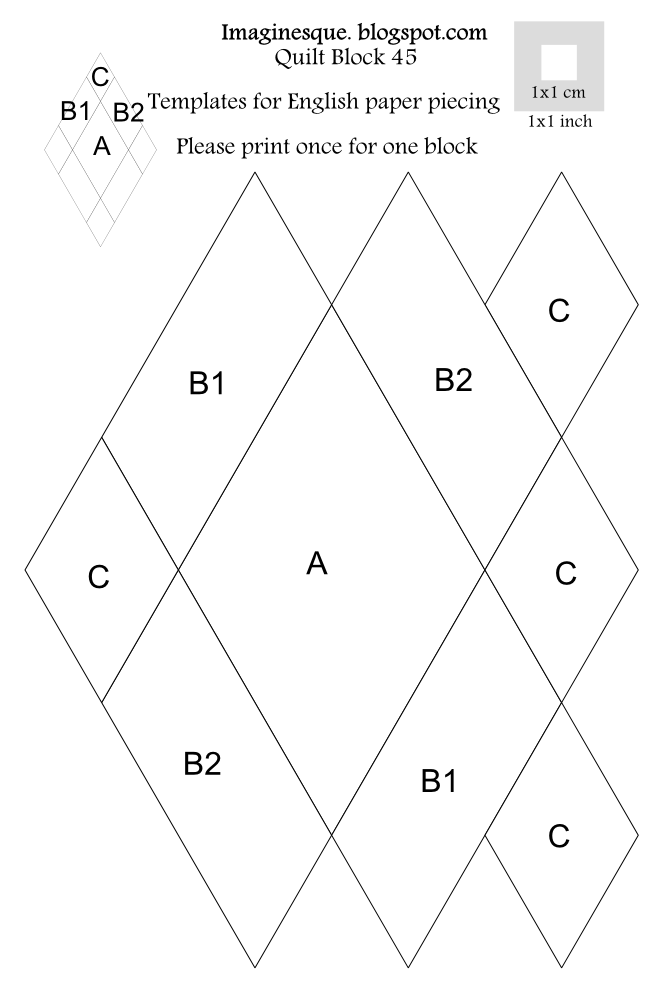 English Paper Piecing Jewel Star Template, Template, Shelley C