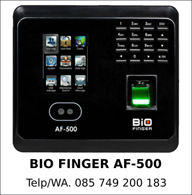 Penyedia Mesin Absensi Bio Finger AF-500 Asli Berkualitas Penyedia Mesin Absensi Bio Finger AF-500 Asli Berkualitas