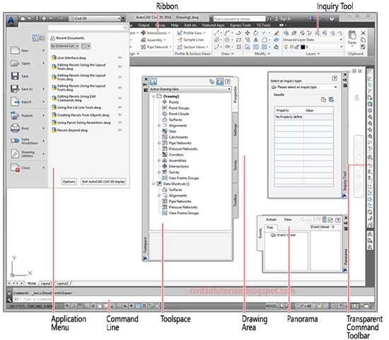 Getting To Know The Civil 3D User Interface - AutoCAD Civil 3D Tutorials