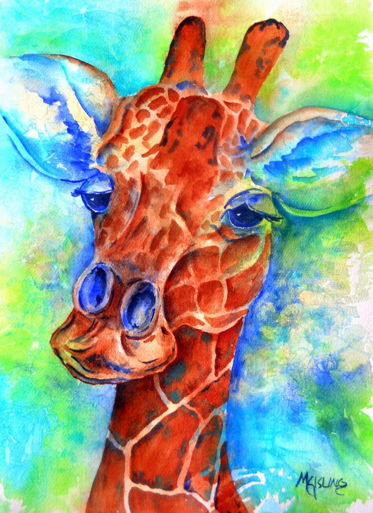 Martha Kisling Art With Heart : Tissue paper, Texture and Giraffes