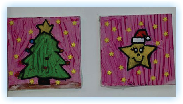Pintura de tela Educação Infantil Elementos natalinos