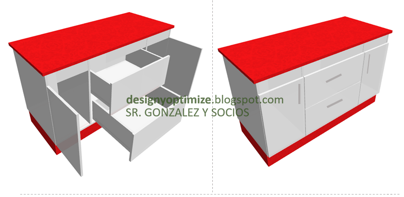 Diseño De Muebles Madera: Fabricación Isla de Cocina Planos 3D - Ideas