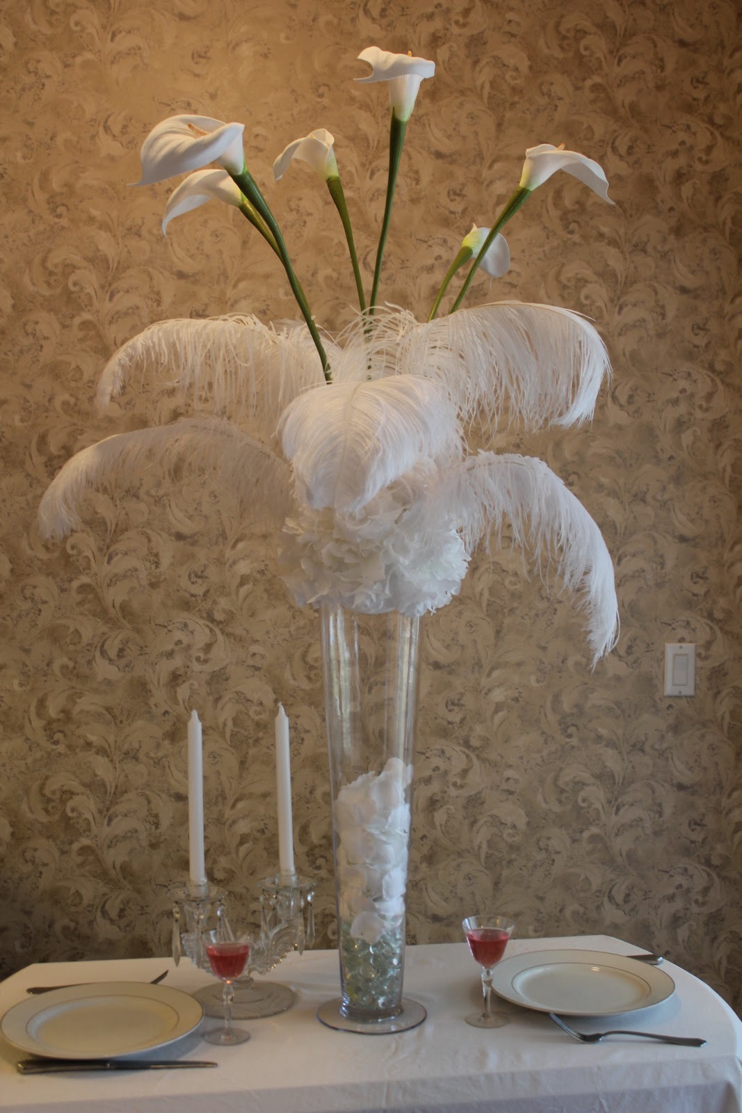 Unique Floral Arrangement Ideas for Events & Homes Tall White Feather