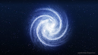 Top View Blue Milky Way Spiral Shape Of The Galaxy In The Space Of The Universe