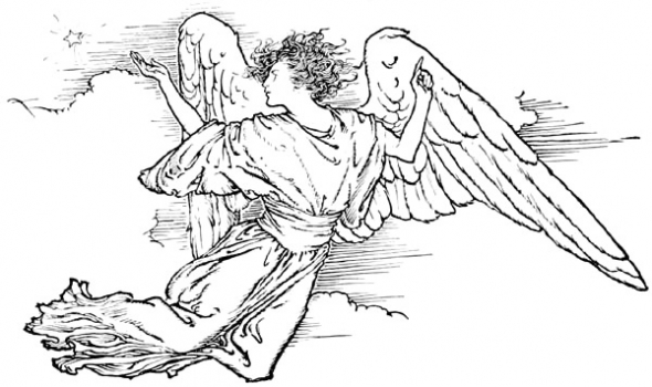free black and white clipart of angels - photo #41