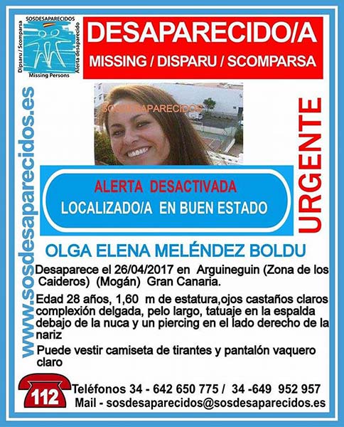Localizada buen estado joven desaparecida Arguineguín Localizada buen estado joven desaparecida Arguineguín