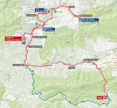 Mapa Etapa 14 La Vuelta 2013. Bagà / Andorra. Collada De La Gallina
