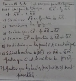 Calcul vectoriel exercice 2