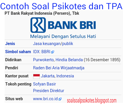 Contoh Soal Psikotes Bank Bri