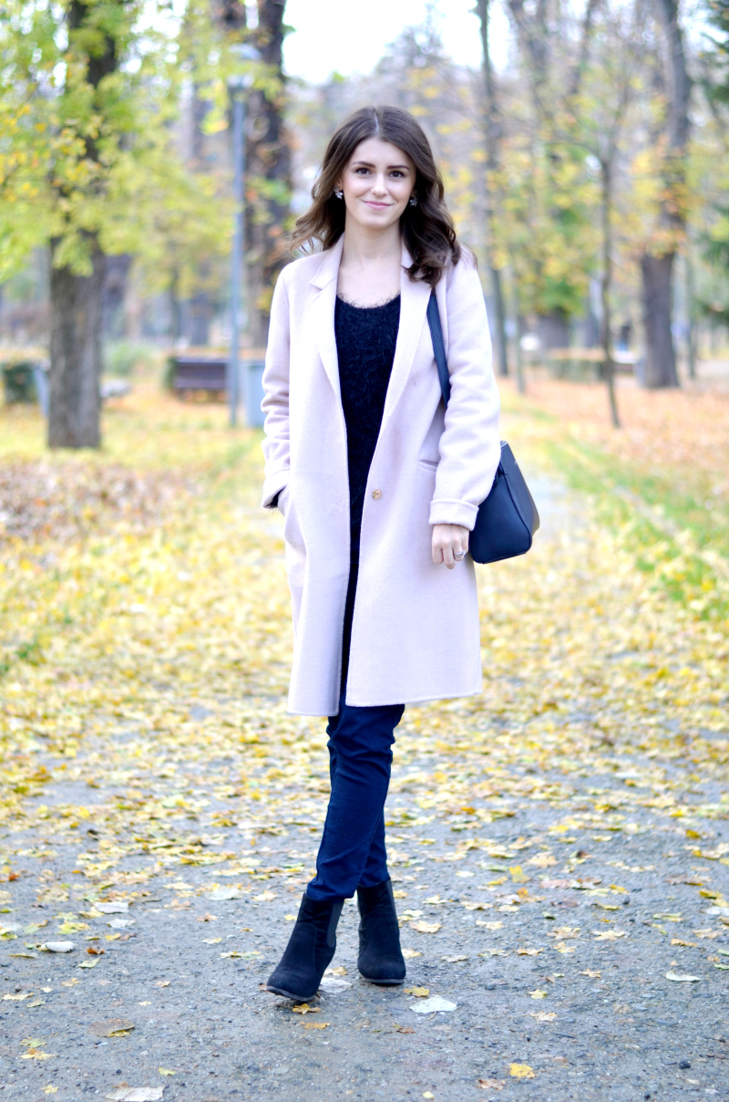what to wear with pink coat outfit ideas
