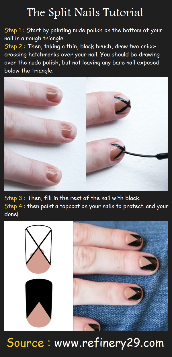 how to Do The Split Nails tutorial | Pinterest Tutorials