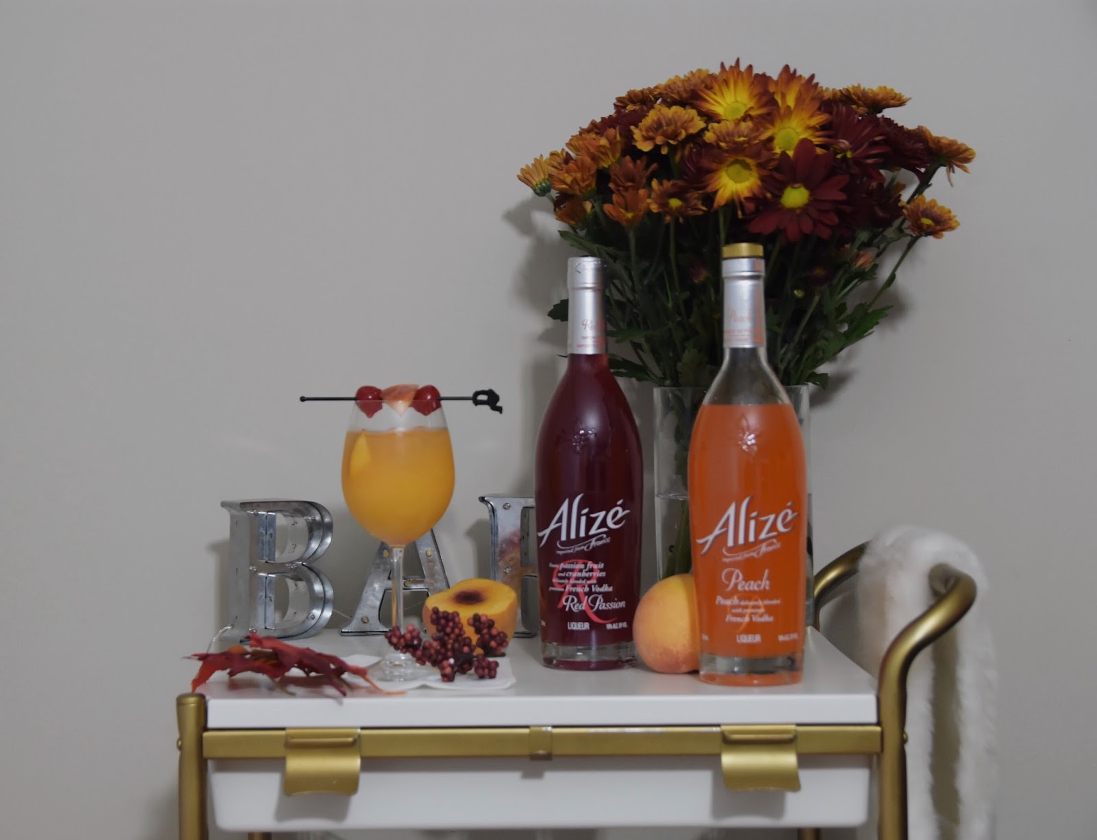 My Favorite Fall Cocktail, Alize, cocktail recipes, peaches, drinks with Alize, fall, peach, passion fruit, french vodka