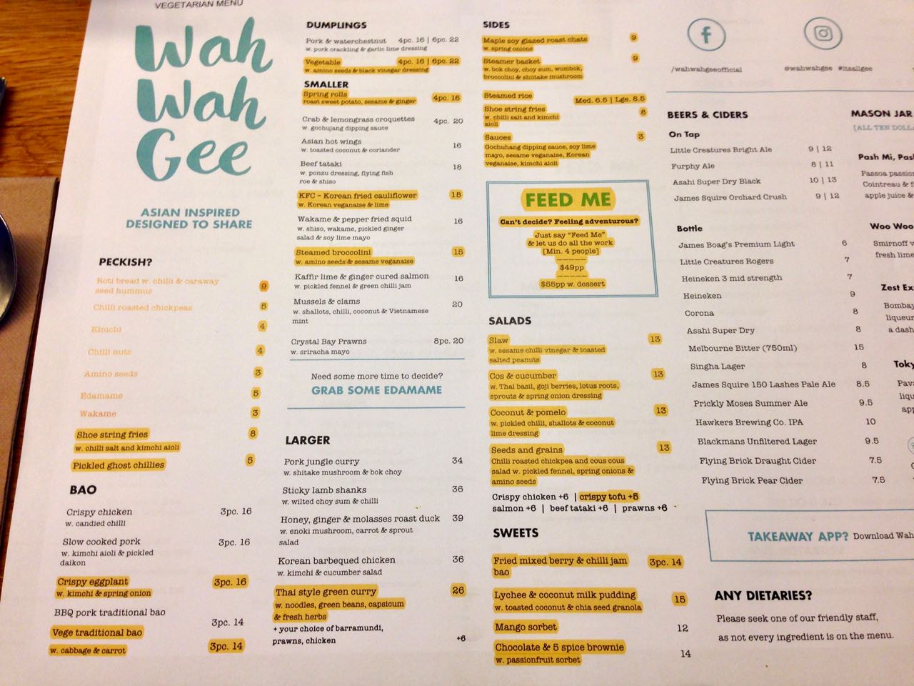 Green Gourmet Giraffe Wah Wah Gee, Geelong Asian Restaurant