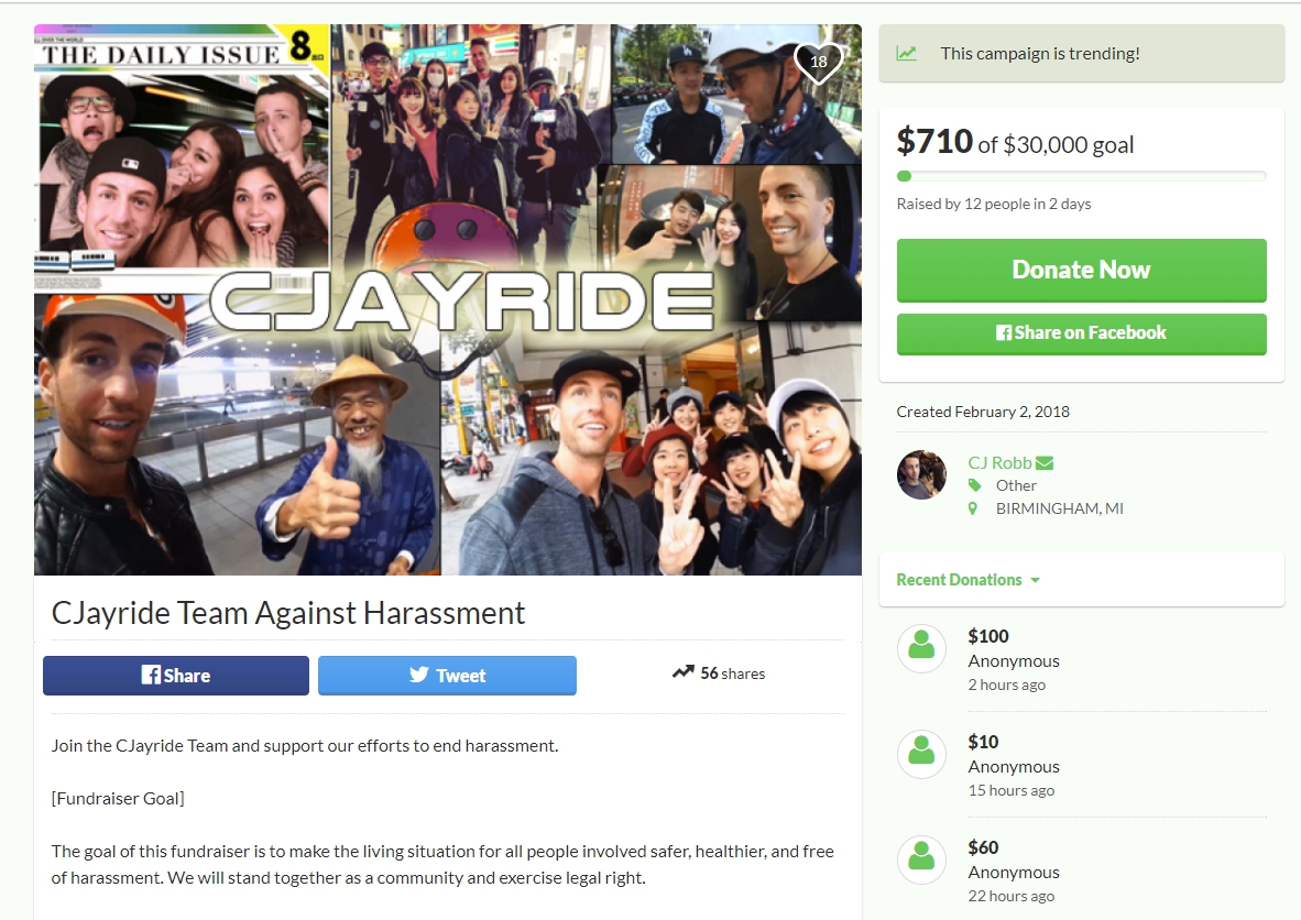 惹出整起事件的爭議美籍實況主Cjayride。