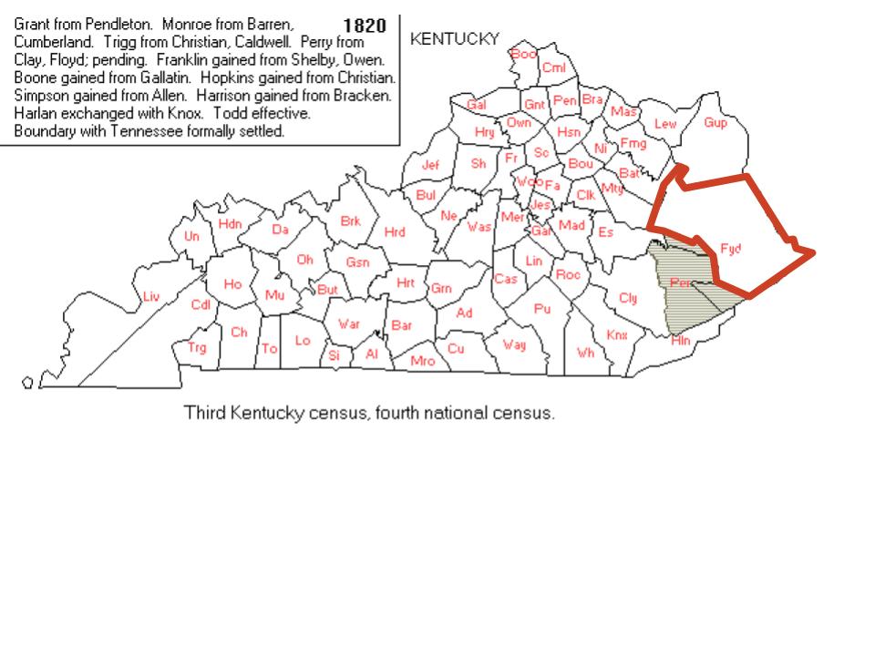 Kentucky County Map 1810
