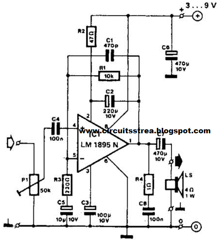 Simple Timi Amplifier Using Lm1895N Circuit Diagram | Electronic