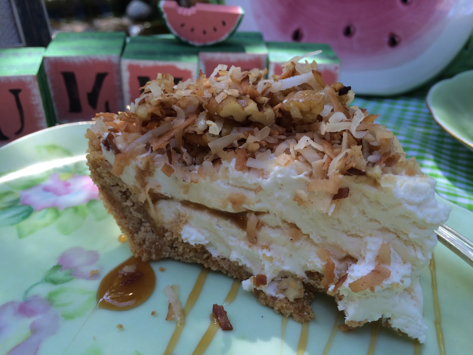 Kitty's Kozy Kitchen Freezer Caramel Drizzle Pie