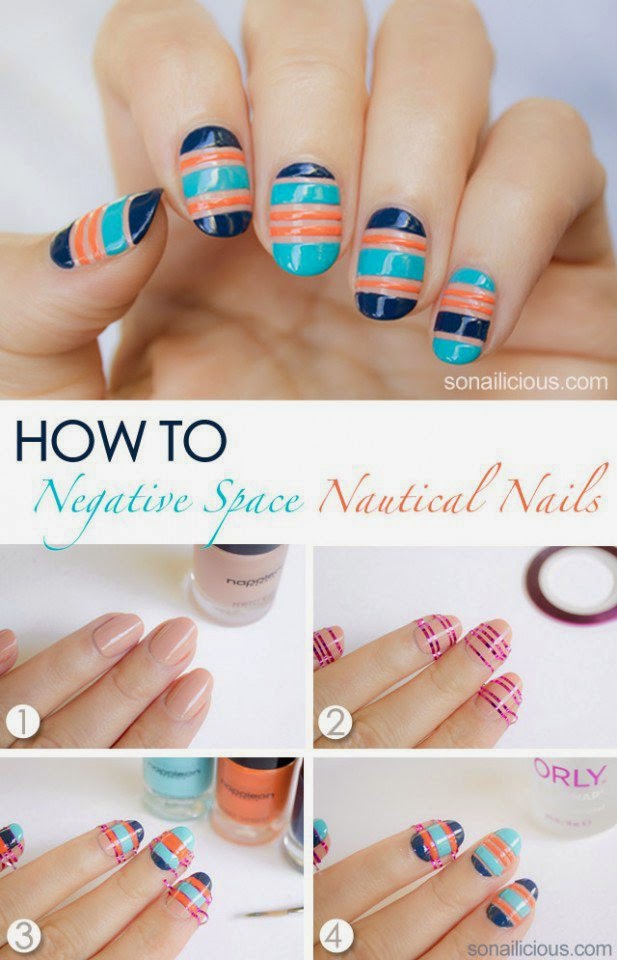 21 Cute Nail Art Designs Using Tape | Do it yourself ideas and projects