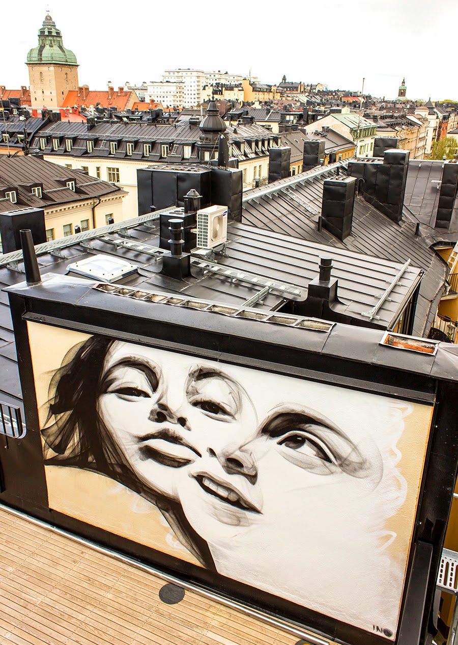 iNO is currently in Sweden where he just finished working on this new rooftop piece somewhere in Stockholm. 1