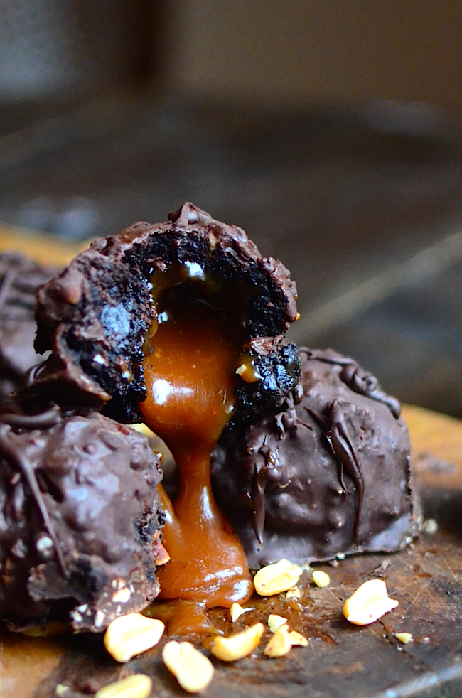 Yammie's Glutenfreedom Samuel's Salted Carmel Peanut Brownie Bombs