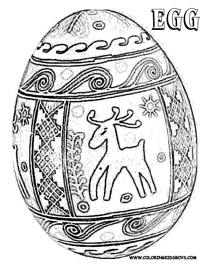easter egg colouring pages