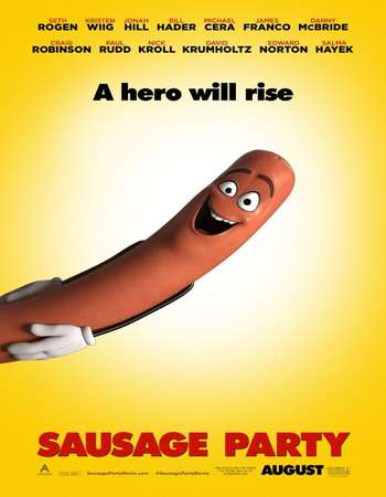 Poster Of Sausage Party 2016 English 550MB HDCAM x264 Free Download Watch Online Worldfree4u