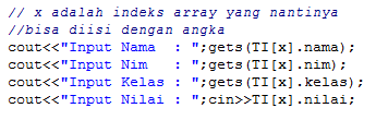Array Struct pada C++ | RodeBlog - Coding Galau