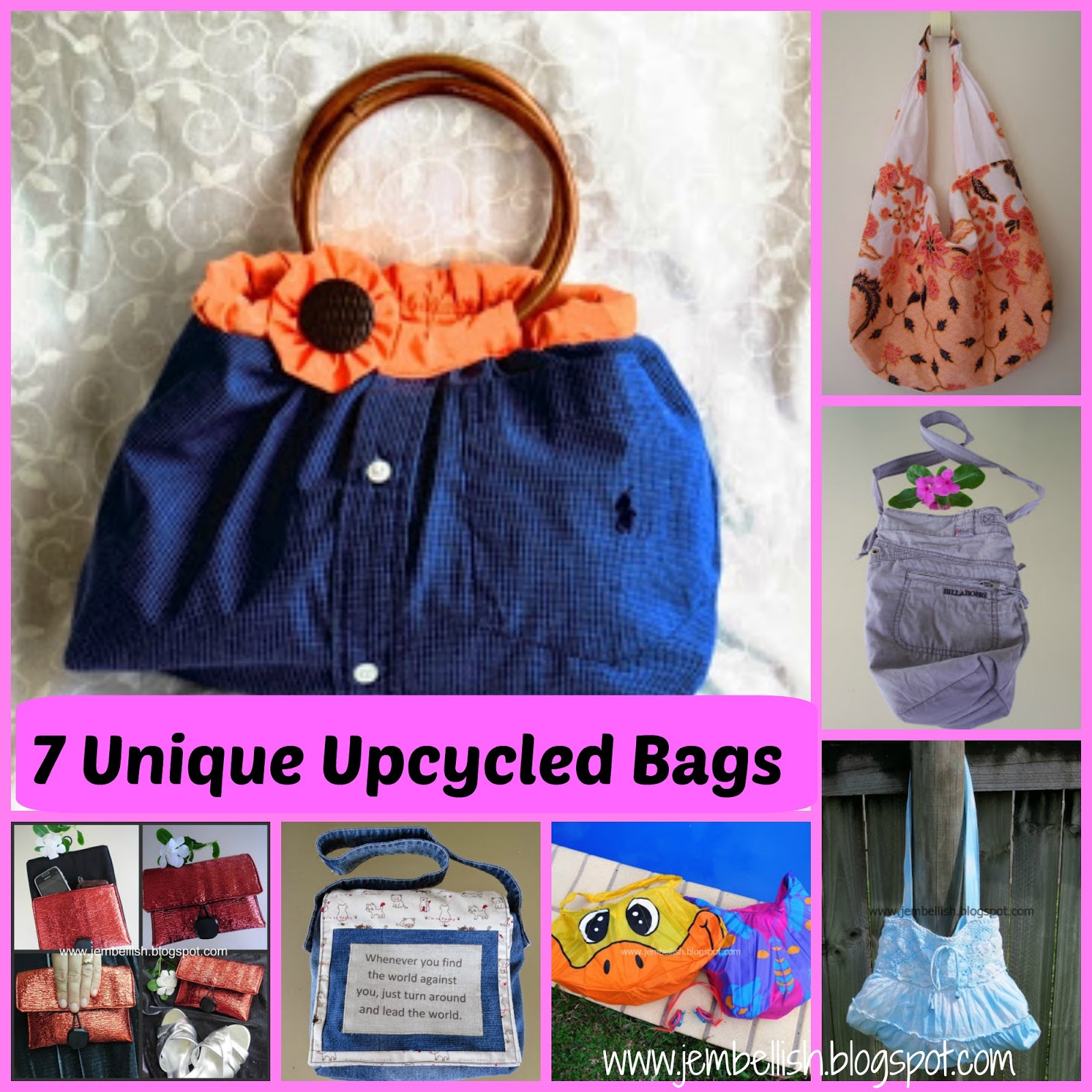 Creating my way to Success 7 Unique Upcycled Bags