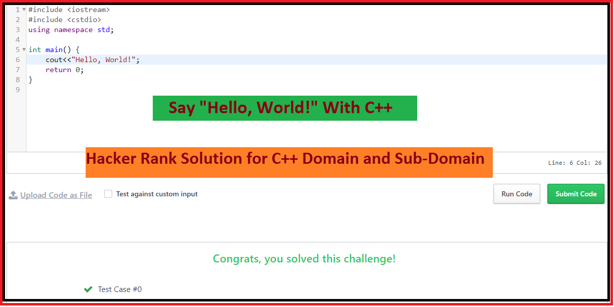 The Output of Hello World in C Hackerrank Solution