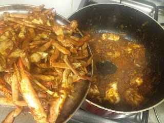 making of crab masala