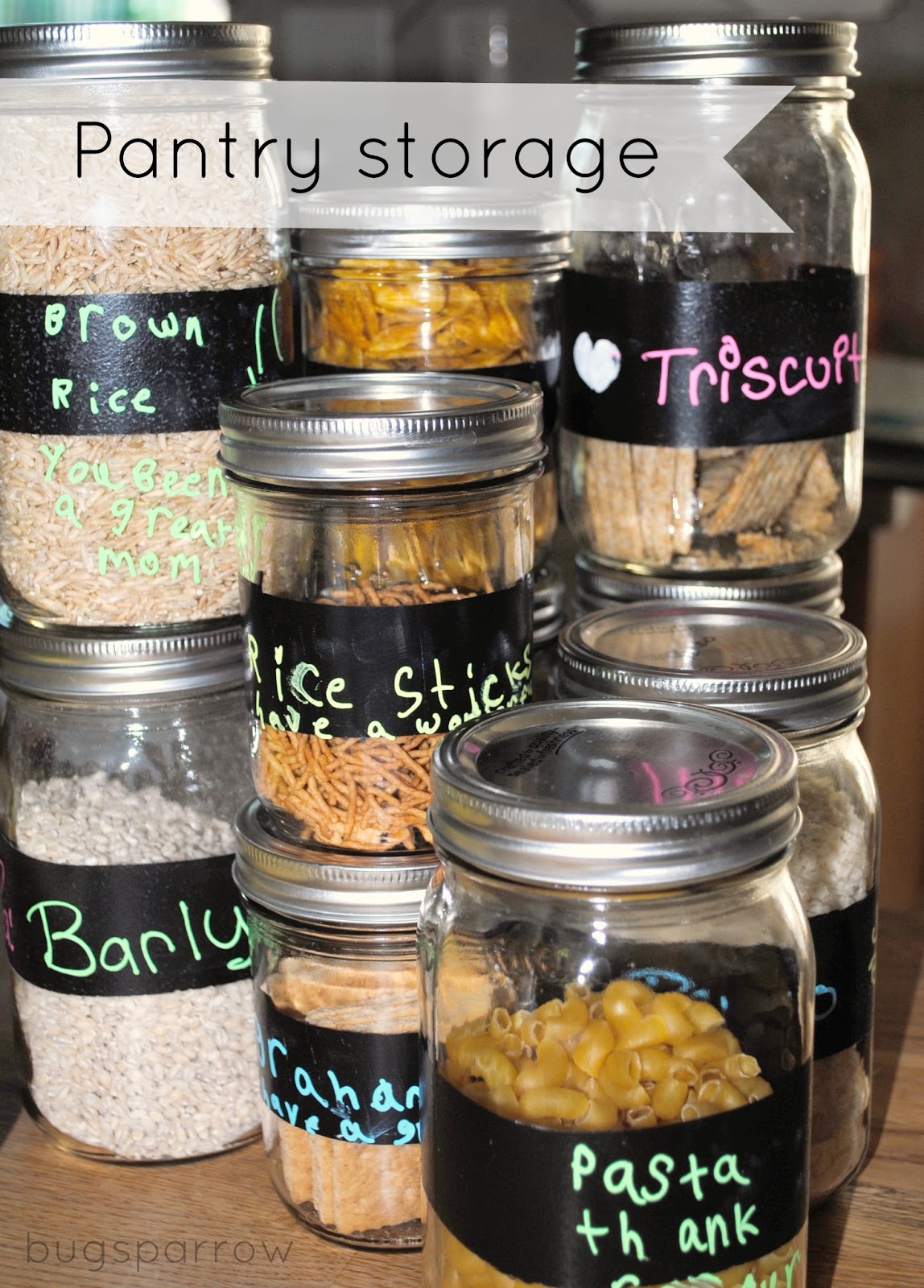 Bugsparrow How to Mason Jar Pantry Storage