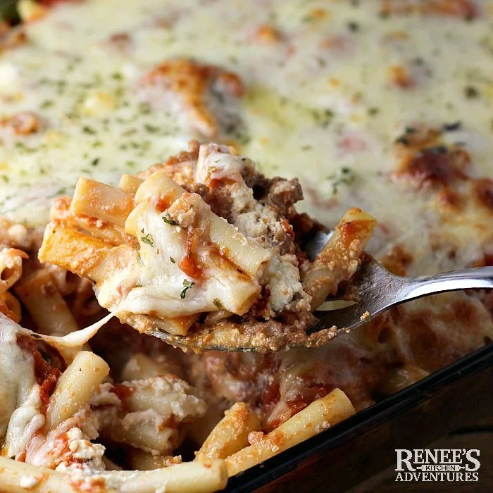 Baked Ziti with Sausage by Renee's Kitchen Adventures on spoon