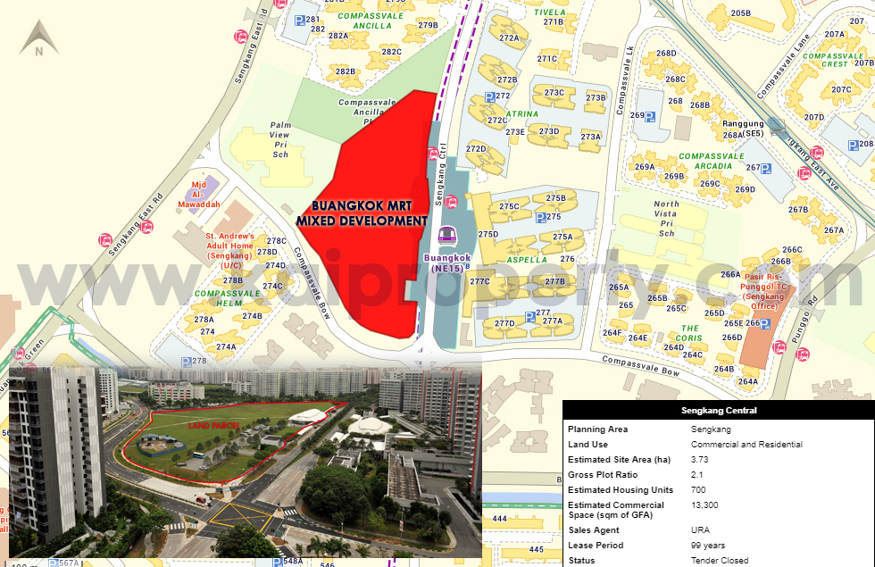 Buangkok MRT Mixed Development - Detailed Map Buangkok MRT Mixed Development - Detailed Map